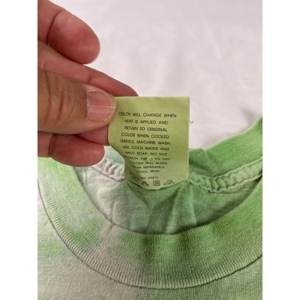 Generra Hypercolor T-Shirt Mens XL Green Good Vintage 90s Heat Sensitive USA - Picture 4 of 9